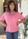 Vintage Spring Lace Top in Rose S L