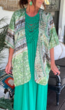 Pretty Paisley Kimono in Kelly Green