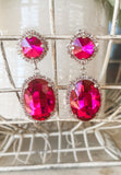 Vintage Fuchsia Crystal Earrings