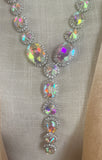 Long Vintage AB Crystal Necklace