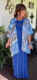 Pretty Paisley Kimono in Cobalt Blue