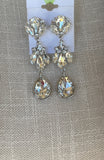 Silver Crystal Vintage Drop Earrings