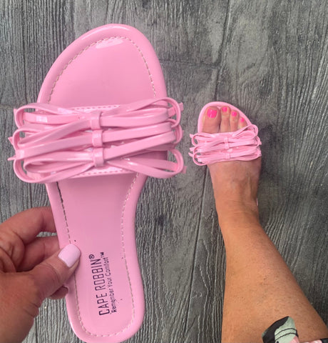 Baby Pink Patent Bow