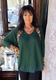 Emerald Leopard Top S-2X