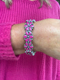 Hot Pink Bloom Stretch Bracelet