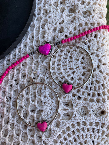 Sweet Pink Heart Earrings
