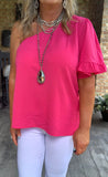 Care Free Blouse in Hot Pink S and M