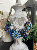 Peacock Blue Crystal Passion Necklace