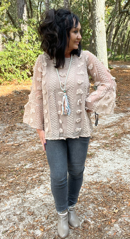 Angels Among Us Blouse in Taupe