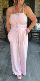 Strapless Jumpsuit in Dusty Pink S & L