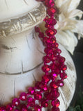 Iridescent Fuchsia  60” Beads