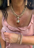 Glitzy Rose Gold Crystal Braided Bracelet