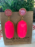 Neon Pink Glitter Perfection Earrings