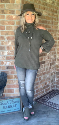 Be You Sweater in Dark Olive