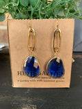 Classy Crystal Earrings in Royal Blue