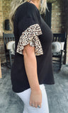 Leopard Love Top in Black S & 3X