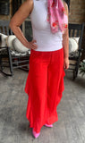 Rosalyn Ruffle Pants in Red