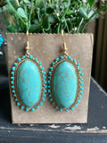 Turquoise/Gold FrilLEE Earrings