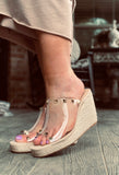 Clear and Gold Studded Wedges