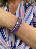 Iridescent Lavender 3 Strand Bracelet Stack