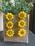 Yellow Crystal Daisy Earrings