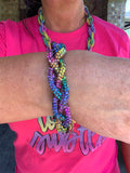 Glitzy Rainbow Crystal Braided Bracelet