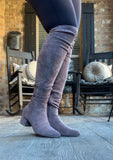 Sassy Suede Boots in Grey