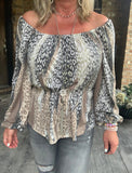 Latte Leopard Top S