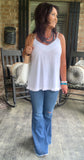 Fringed Linen Top in Ivory M