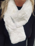 Holiday Glam Fur Scarf in White