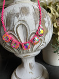 Neon Pink AB Crystal Necklace