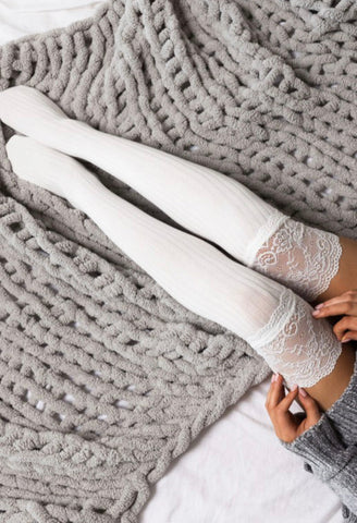 FrilLEE Lace Socks in White