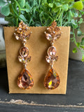 Rose Gold Crystal Glamour Earrings