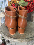 Lily Rhinestone Booties in Rust