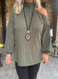 Be You Sweater in Dark Olive M