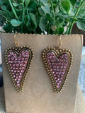 Blush Crystal Heart Earrings