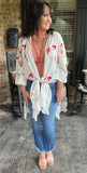 Forever Free Embroidery Kimono in White/Restock S-L