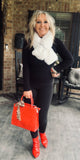 Holiday Glam Fur Scarf in White