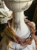 Glitzy Rose Gold Crystal Braided Bracelet