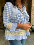 Sweet in Blue Gingham Blouse S-L