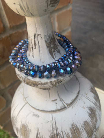 Iridescent Plum Blue Stretch Bracelets