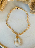 Snowbound Crystal Necklace in Gold