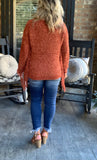 Fabulous Fringe Chenille Sweater in Brick