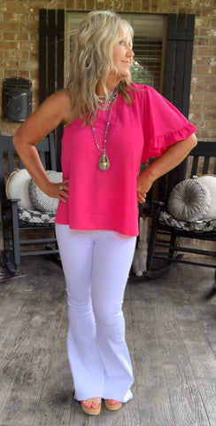 Care Free Blouse in Hot Pink S and M