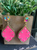 Neon Pink Gold AB Sweetie Earrings