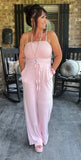 Strapless Jumpsuit in Dusty Pink S & L