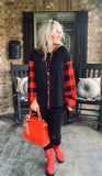 Sweet Buffalo Plaid Top in Red S