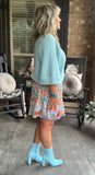 FrilLEE Floral Skirt in Blue S-L