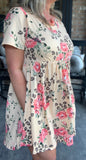 Bouquet Leopard Dress in Peach Regular and Plus