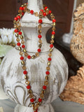 Emma Tassel Necklace in Red Gold